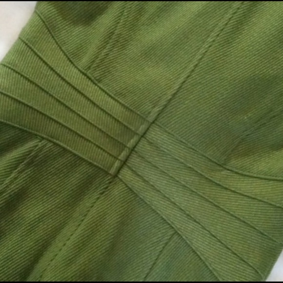 Avocado Green Corduroy Coat with Faux Fur Collar - Picture 9 of 15